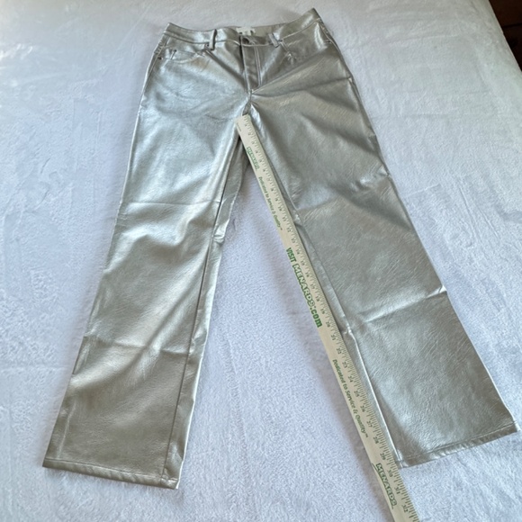 H&M 90's Straight Leg Silver Pants Size 14 30" inseam - Picture 3 of 10